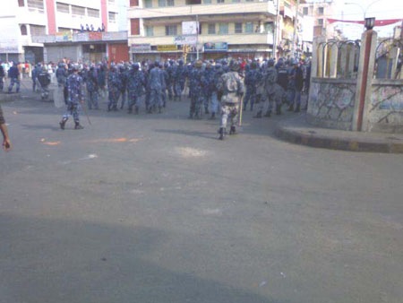 The police force at the incident